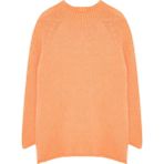 FRM Kadın Moda Şık Dik Yaka Reglan Kol Uzun Yumuşak Dokulu Dikişsiz Triko Kazak - Turuncu
