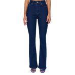 Frm Kadın Moda Şık Kot Pantolon İspanyol Paça Uzun Boy Denim Lacivert Yüksek Bel Jeans, Lacivert, 34