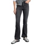 Frm Kadın Moda Şık Kot Pantolon İspanyol Paça Uzun Boy Denim Yüksek Bel Jeans, Siyah, 32