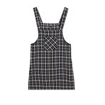 Frm Kadın Moda Şık Mini Boy Kare Yaka Fitted Dokuma Ekose Desenli Jile Elbise, Bej, 40