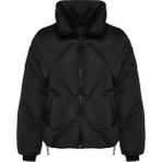 FRM Kadın Moda Şık Oversize Dik Yaka Standart Düz Astarlı Oversize Su Itici Şişme Kapitone Mont - Siyah