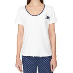 Frm Kadın Pamuklu Bisiklet Yaka Kısa Kol Pamuklu Puantiyeli Örme Pijama Takımı, Beyaz-Çok Renkli, S