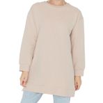 Frm Kadın Tesettür Moda Şık Regular Bisiklet Yaka Düşük Kol Uzun 2Li Paket Basic Örme Sweatshirt, Kahverengi-Bej, Xl