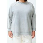 Frm Kadın Tesettür Moda Şık Regular Bisiklet Yaka Standart Kol Regular Yıkamalı Örme Sweatshirt, Gri, S