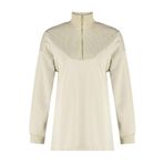 Frm Kadın Tesettür Moda Şık Regular Dik Yaka Standart Kol Regular Fermuarlı Yaka Detaylı Örme Sweatshirt, Taş, Xl