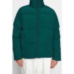 FRM Moda Şık Bol Dik Yaka Standart Düz Astarlı Oversize Fit Dik Yaka Şişme Kışlık Mont - Yeşil