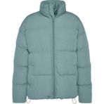 FRM Unisex Moda Şık Bol Dik Yaka Standart Düz Astarlı Oversize Fit Dik Yaka Şişme Kışlık Mont - Mint