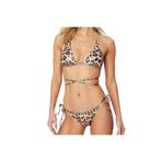 Frm Yeni Animal Üçgen Normal Bel Brazilian Üçgen Bağlamalı High Leg Regular Bikini Takımı, Multi, 40