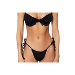 Frm Yeni Düz Destekli Balconette Normal Bel Brazilian Siyah Balkonet Tünelli Brazilian Bikini Takımı, Siyah, 34