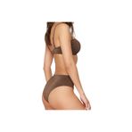 Frm Yeni Düz Straplez Yüksek Bel Straplez Aksesuarlı Simli Premium Kumaşlı Brazilian Bikini Takımı, Kahverengi-St, 40