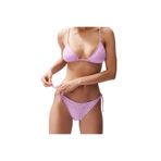 Frm Yeni Düz Üçgen Normal Bel Brazilian Pembe Üçgen Bağlamalı Premium Kumaşlı Regular Bikini Takımı, Pembe-004, 38