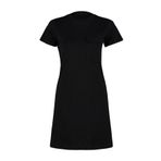 Frm Yeni Regular Business 20 1 Penye Süprem Örme Bisiklet Yaka Kısa Kol T-Shirt Elbise Maxi Boy Elbise, Siyah, M