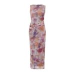 Frm Yeni Slim Casual Günlük Tül Örme Bisiklet Yaka Kolsuz Kol Bodycone Maxi Boy Elbise, Lila, M