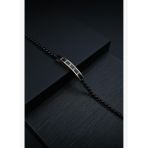 FRNCH 316L Çelik İtalyan Model Beyaz Zirkon Taşlı Siyah-Rose Renk Erkek Bileklik FRJ12872-3872-B2C
