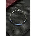 FRNCH 316L Çelik ve Lapis Lazuli Doğal Taşlı Lacivert Renk Erkek Bileklik FRJ12692-3692-L