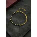 FRNCH 316L Çelik ve Onyx Doğal Taşlı Altın Renk Erkek Bileklik FRJ12694-3694-B2G