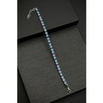 FRNCH 925 Ayar Gümüş 3MM Mix Renk Zirkon Taşlı Erkek Bileklik FRJ12344-3344-CK2