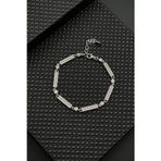 FRNCH 925 Ayar Gümüş Beyaz Zirkon Taşlı Erkek Bileklik FRJ12595-3595-B