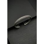 FRNCH 925 Ayar Gümüş italyan Model Gümüş Renk Erkek Kelepçe Bileklik FRJ12554-3554-A5