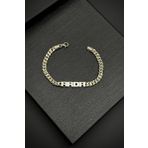 FRNCH 925 Ayar Gümüş İtalyan Model Gümüş Renk İsimli Erkek Bileklik FRJ12245-3245-A