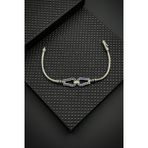 FRNCH 925 Ayar Gümüş İtalyan Model Lacivert Zirkon Taşlı Erkek Bileklik FRJ12614-3614-L