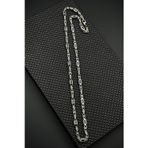 FRNCH 925 Ayar Gümüş İtalyan Model Lacivert Zirkon Taşlı Gümüş Renk Erkek Kolye FRJ30931-1031-L