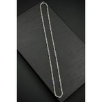 FRNCH 925 Ayar Gümüş Kral Model Lacivert Zirkon Taşlı Gümüş Renk Erkek Kolye FRJ30922-1022-L