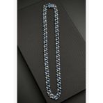 FRNCH 925 Ayar Gümüş Lacivert Zirkon Taşlı Füme Renk Erkek Kolye FRJ30938-1038-L