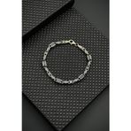 FRNCH 925 Ayar Gümüş Lacivert Zirkon Taşlı Gümüş Renk Erkek Bileklik FRJ12653-3653-L