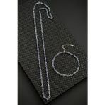FRNCH 925 Ayar Gümüş Lacivert Zirkon Taşlı Gümüş Renk Erkek Bileklik/Kolye Set FRJ12674-3674-L