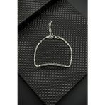 FRNCH 925 Ayar Gümüş Siyah Zirkon Taşlı Gümüş Renk Erkek Bileklik FRJ12652-3652-S