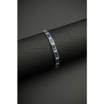 FRNCH 925 Ayar Gümüş ve Lapis Lazuli Doğal Taşlı Lacivert Renk Erkek Bileklik FRJ12461-3461-L