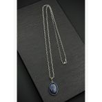 FRNCH 925 Ayar Gümüş ve Lapis Lazuli Doğal Taşlı Lacivert Renk Erkek Kolye FRJ30918-1018-L3