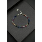 FRNCH 925 Ayar Gümüş ve Swarovski Taşlı Çok Renkli Erkek Bileklik FRJ12422-3422-CK