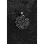 FRNCH 925 Ayar Gümüş Viking Rune ve Kuzey Düğümü Figürlü Gümüş Renk Erkek Kolye Ucu FRKU-1065