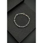 FRNCH FRJ12653-3653-L 925 Ayar Gümüş Lacivert Zirkon Taşlı Erkek Bileklik