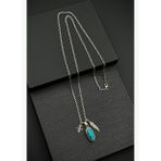 FRNCH FRJ30917-1017M 925 Ayar Gümüş Firuze Doğal Gümüş Renkli Taşlı Erkek Kolye