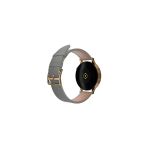 FRO 20mm Kordon Genişliği Olan Saatlerle Uyumlu 20 Mm Hakiki Deri Düz Gri Kordon Gold Toka