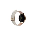 FRO 20mm Kordon Genişliği Olan Saatlerle Uyumlu 20 Mm Hakiki Deri Düz Krem Kordon Gold Toka
