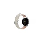 FRO 20mm Kordon Genişliği Olan Saatlerle Uyumlu 20 Mm Hakiki Deri Düz Krem Kordon Silver Toka
