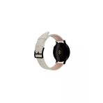 Fro 20Mm Kordon Genişliği Olan Saatlerle Uyumlu 20 Mm Hakiki Deri Düz Krem Kordon Siyah Toka