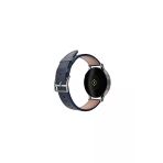 Fro 20Mm Kordon Genişliği Olan Saatlerle Uyumlu 20 Mm Hakiki Deri Düz Lacivert Kordon Silver Toka