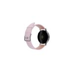 Fro 20Mm Kordon Genişliği Olan Saatlerle Uyumlu 20 Mm Hakiki Deri Düz Pembe Kordon Silver Toka