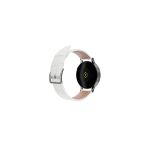 FRO 20mm Kordon Genişliği Olan Saatlerle Uyumlu 20 Mm Hakiki Deri Kroko Beyaz Kordon Silver Toka