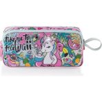 Frocx Kalem Kutusu Unicorn Desenli Fermuarlı Çift Gözlü Dayanıklı Polyester 21x10x6,5 Cm