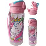 Frocx Kız Çocuk Unicorn Matara 500 ml 1 Adet Lisanslı Suluk Okul Matarası Öğrenci Suluğu - Pembe - Plastik