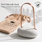Frondia %100 Saf Bakır Dil Sıyırıcı Seti | Özel Hijyenik Stantlı Dil Temizleyici & Ağız Kokusu Giderici Bakım Kiti + Ham Kese Hediyeli