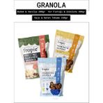 Fropie Badem & Vanilya - Yer Fıstığı & Çikolata - Proteinli Glutensiz - Kaju Keten Tohumu granola 3’lü Set - 640 gr