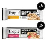 Fropie Vegan High Protein Bar 6’lı Set - Yer Fıstık Ezmeli & Fındıklı & Çilekli