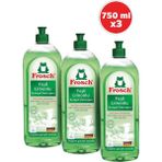 Frosch Yeşil Limonlu Bulaşık Deterjanı 750 ml 3'lü Etkili Temizlik ve Ferah Koku